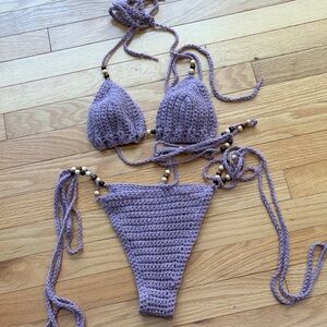 Handmade Purple Crochet Bikini Set